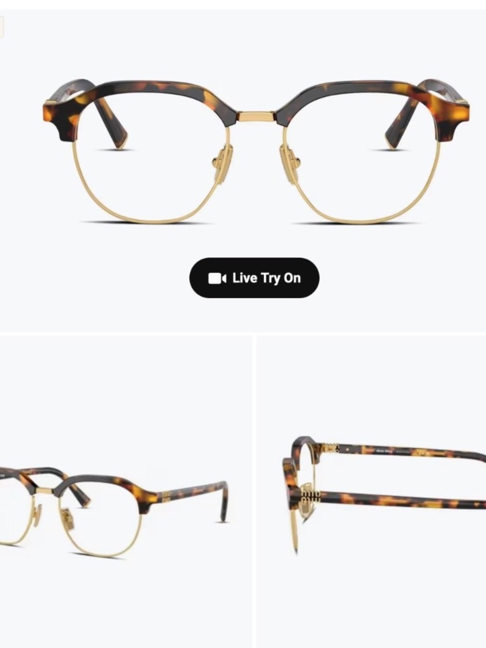 Miu Miu MU10XV Tortoiseshell Glasses